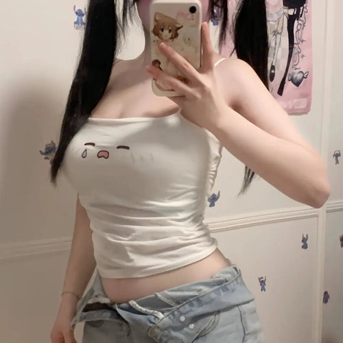 Load image into Gallery viewer, Summer Tanks Women Clothes Fashion Sling Vest 2024 Ropa Mujer Cartoon Sleeveless Tunic Japanese Camis Casual Sweet Y2k Crop Tops
