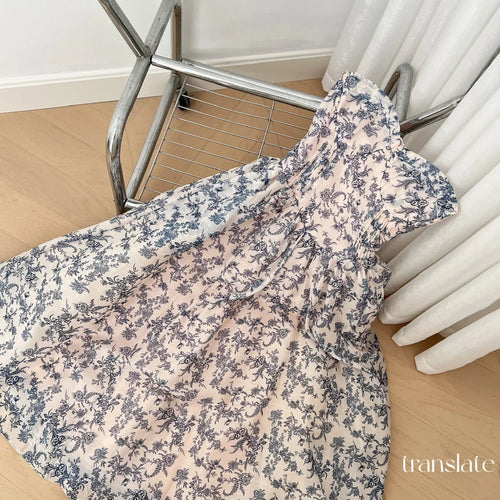 Load image into Gallery viewer, French Retro Blue Flower Backless Vacation Strapless Long Dress Summer Sexy High Waist Elegant Sleeveless Party Evening Dresses
