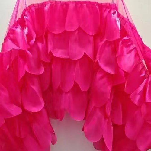 Load image into Gallery viewer, Solid Sheer Spliced Ruffles Folds Fashion Blouses for Women Round Neck Long Sleeves Elegant Blouse Female Clothing
