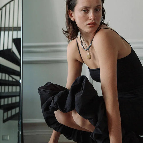 Load image into Gallery viewer, Spaghetti Strap Knit Fishtail Dress For Women Gown Black Sleeveless Backless Bodycon High Waist Sexy Long Dress Elegant
