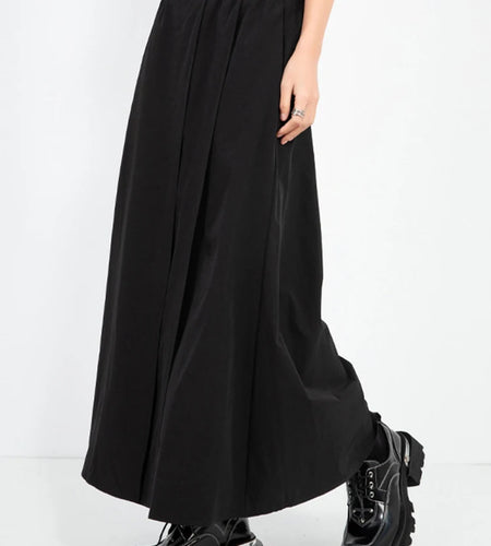 High Elastic Waist Black Irregular Pleated Long Wide Leg Pants New Trousers Women Fashion Tide Spring Autumn 2025 1DJ0963