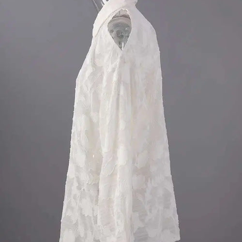 Load image into Gallery viewer, Women Beige Perspective Off Shoulder Big Size Blouse New Lapel Long Sleeve Shirt Fashion Tide Spring Autumn 2025 CPG2914
