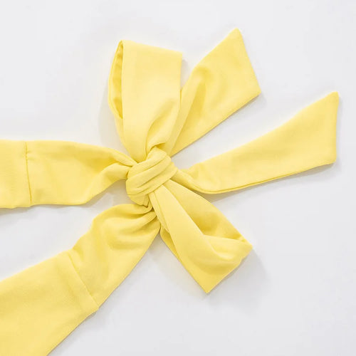 Load image into Gallery viewer, Yellow Sexy Skirt Two Piece Sets Women Halter Lace-up Crop Tops And Maxi Skirt Female Elegant Club 2 Piece Sets Dress
