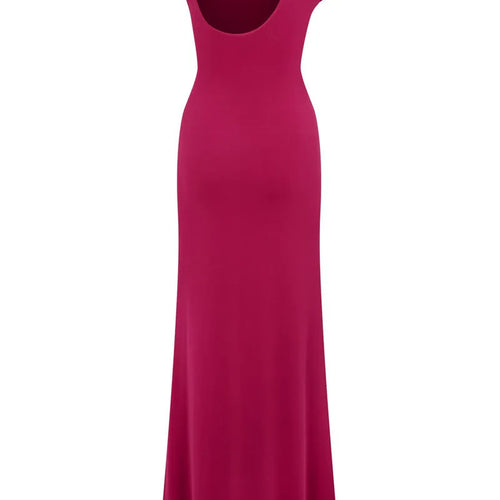 Load image into Gallery viewer, Hollow Out Gold Clasp Sexy Maxi Dress For Women Gown Solid Sleeveless Backless Ruched Bodycon Club Long Dress Elegant
