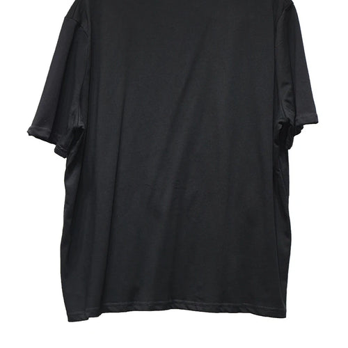 Load image into Gallery viewer, Women Black White Pleated Big Size Casual T-shirt New Round Neck Short Sleeve Fashion Tide Spring Summer 2025 1DJ1611
