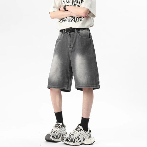 Load image into Gallery viewer, Men's Denim Shorts New Summer American High Street Style Gradient Color Simple Straight Leg Trendy Male Pants 9W1811
