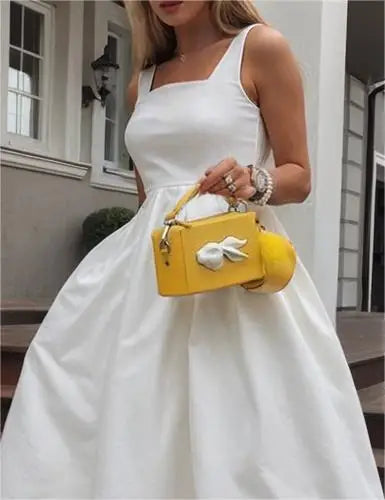 Womans Sweet Elegant Midi Dresses with Petticoat Summer Women Strapless Cocktail Dress for Banquets Parties Prom
