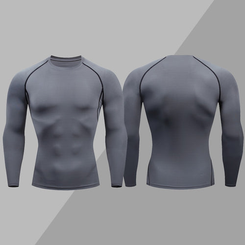 Load image into Gallery viewer, Men Compression T-shirt Gym Fitness Sport Tight Running Sweatshirt Jogging Workout Sportswear Long Sleeve Elastic Tops RashGuard
