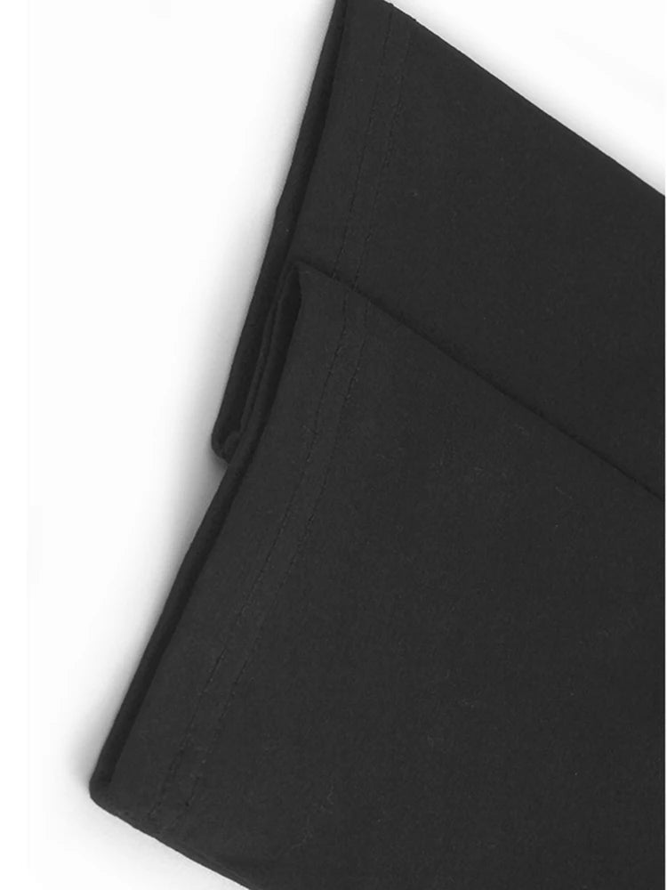 Women Black Dot Color-block Big Size Casual T-shirt New Round Neck Long Sleeve Fashion Tide Spring Autumn 2025 1DH9455