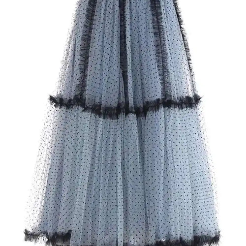 Load image into Gallery viewer, High Elastic Waist Red Dot Mesh Ruffles Elegant A-line Half-body Skirt Women Fashion Tide New Spring Autumn 2025 1DH6335
