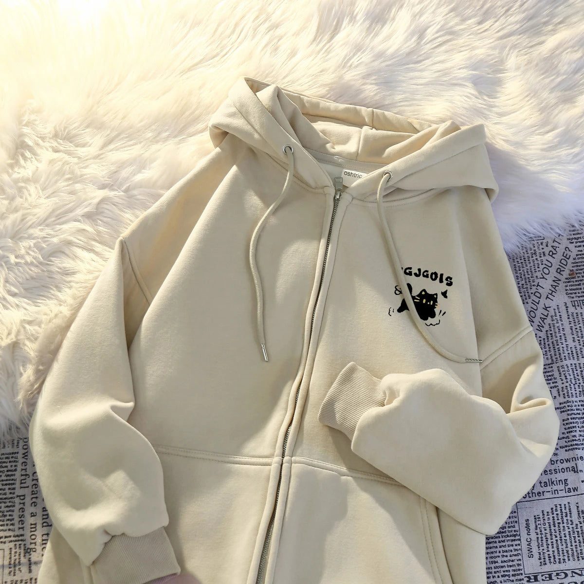 Hooded Sweatshirts for Women 2024 Ropa Mujer Thicked Oversized Jackets Y2k Tops Casual Fashion Anime Zipper Hoodies Coats 49C858