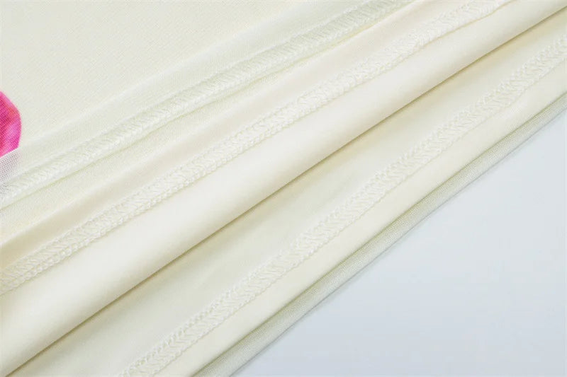 Mesh Floral Print Sexy Mini Dress Women Robe Summer New O Neck Sleeveless Slim Beach Holiday Bodycon Club Dress