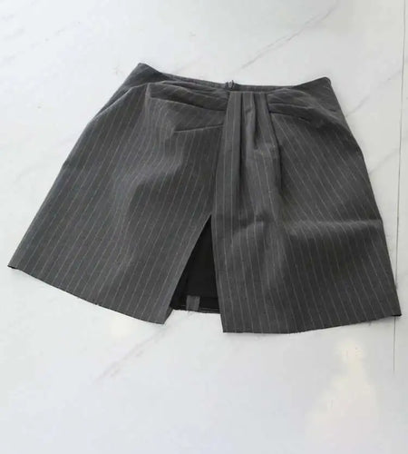 High Waist Gray Lace Striped Long Wide Leg Elegant Pants New Trousers Women Fashion Tide Spring Autumn 2025 1DH7476