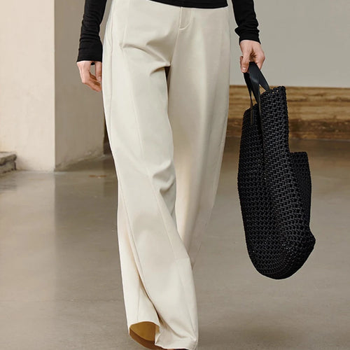 Load image into Gallery viewer, Loose Temperament Wide Leg Pants for Women High Waist Patchwork Pocket Minimalist Pant Female Fashion Clothing New
