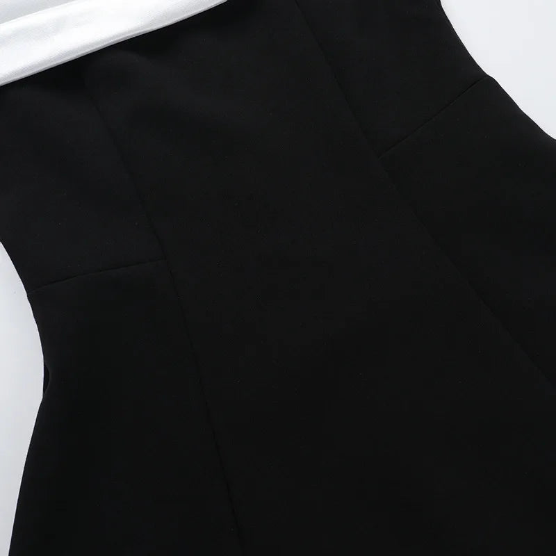 Off-shoulder Backless Sexy Mini Dress For Women Fashion Strapless Sleeveless High Waist A-line Club Party Dress Elegant