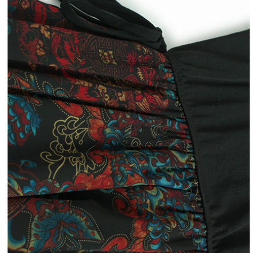 Load image into Gallery viewer, Women Black Pattern Printed Big Size Midi Dress New Round Neck Short Sleeve Fashion Tide Spring Summer 2025 1DJ0298
