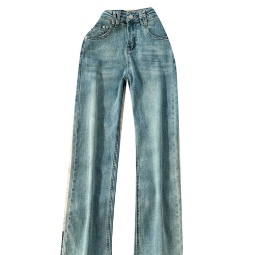 Load image into Gallery viewer, Spring Korean Version Vintage Blue High Waist Straight Denim Pant Women Ankle-length Wide Leg Jeans Fashion Popular Trousers New
