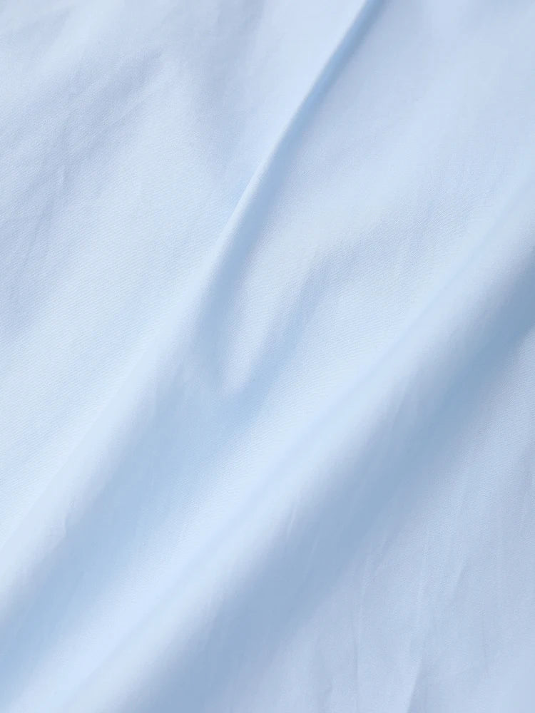 Women Blue Irregular Bandage Big Size Blouse New Skew Collar Long Sleeve Shirt Fashion Tide Spring Autumn 2025 CPDB112