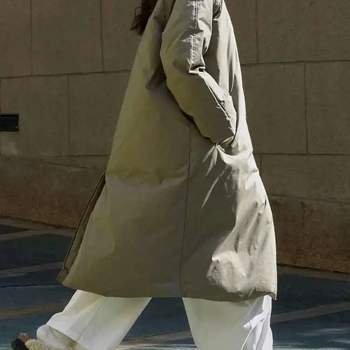 Load image into Gallery viewer, Army Green Big Size Keep Warm Long Down Jacket New Long Sleeve Warm Women Parkas Fashion Tide Autumn Winter 2025 1DH8675
