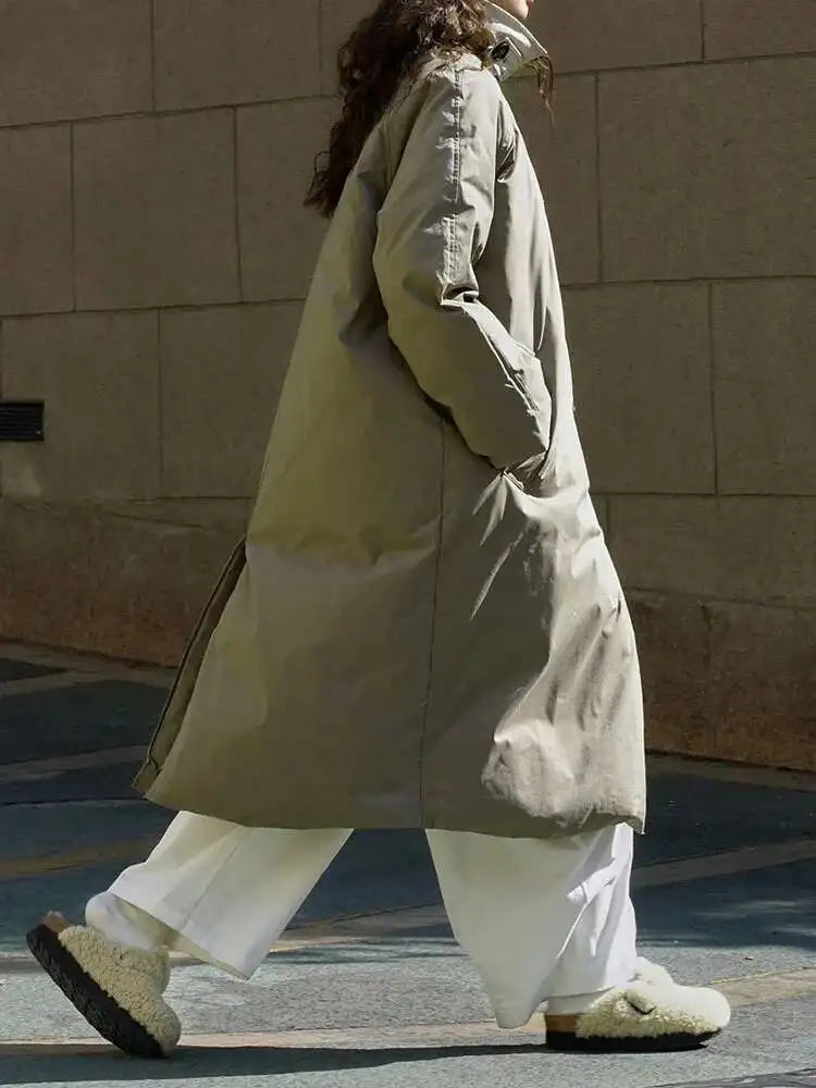 Army Green Big Size Keep Warm Long Down Jacket New Long Sleeve Warm Women Parkas Fashion Tide Autumn Winter 2025 1DH8675