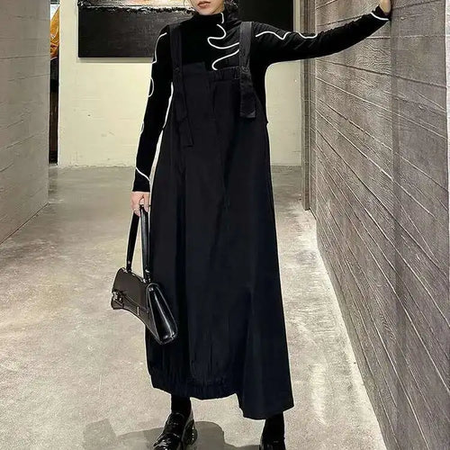 Load image into Gallery viewer, Women Coffee Irregular Spliced Big Size Strap Dress New Square Collar Sleeveless Fashion Tide Spring Autumn 2025 1DJ0050
