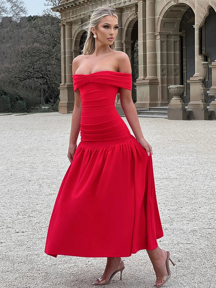 Elegant Sleeveless Tight Zipper Dress Women Sexy One Shoulder Backless Vestido Autumn/Winter Party Club Evening Dress