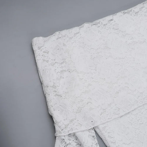 Load image into Gallery viewer, Lace Off-shoulder Sexy Maxi Dress For Women White Strapless Long Sleeve Backless Bodycon Club Party Sexy Long Dress
