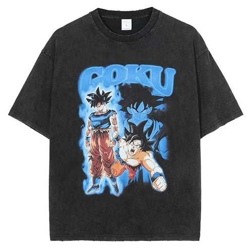 Load image into Gallery viewer, Vintage Washed Tshirts Anime T Shirt Harajuku Oversize Tee Cotton fashion Streetwear unisex top ab76
