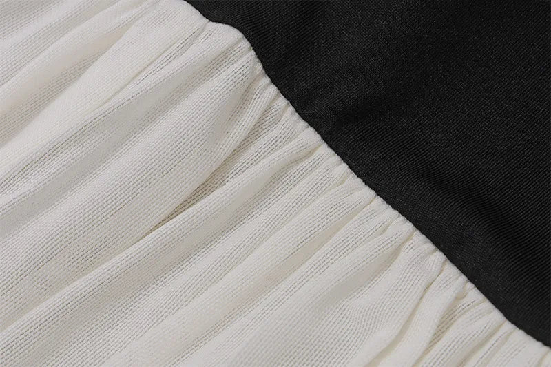 Elegant Strapless Backless Sexy Mini Dress For Women New Off-shoulder Long Flare Sleeve Pleated Club Party Dress