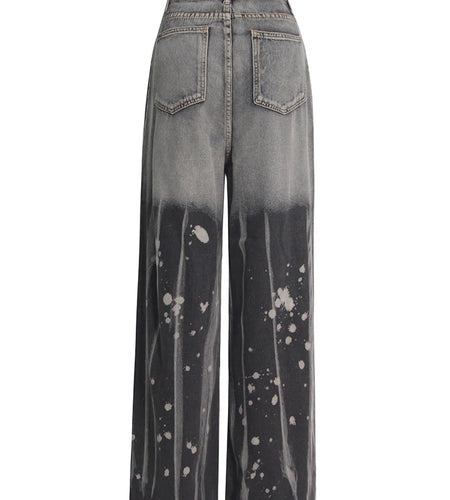 Temperament Jeans For Women High Waist Patchwork Pockert Casual Loose Denim Trousers Female Autumn Fashion