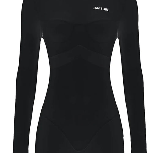 Load image into Gallery viewer, Fashion Long Sleeved Elastic Tight Women 2025 Spring Playsuit Splicing Half High Neck Slim Casual Sporty Female Rompers

