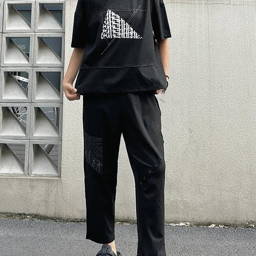 Load image into Gallery viewer, High Elastic Waist Patch Button Splice Harem Calf-Length Pants New Trousers Women Fashion Tide Spring Autumn 2025  1DJ1615
