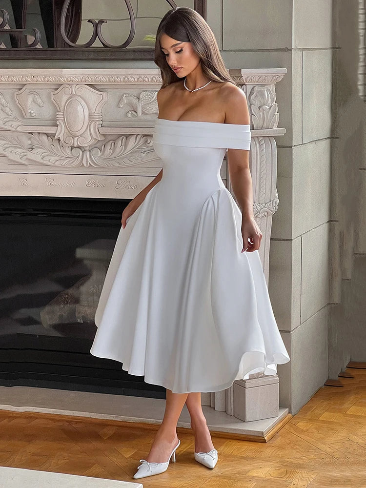 Elegant Strapless High Stretch Tight Long Dress For Women Pleated Party Club Evening Dress Sexy Backless Vestido Female