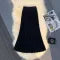 Load image into Gallery viewer, Autumn Winter Women's Black White Elegant Knitted Long Skirt Red Elastic High Waist Party Wrap Hip Pleated Fishtail Skirts 2024
