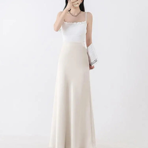 Load image into Gallery viewer, Korean Black Beige A-line Pleated Long Skirt Spring Summer Women 2024 Streetwear Pink High Waist Elegant Wrapped Hip Skirt Trend
