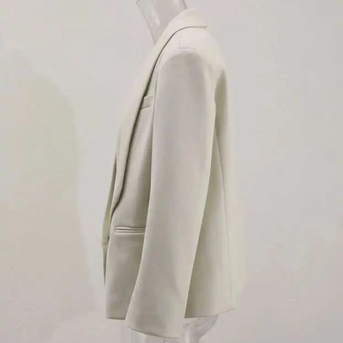 Load image into Gallery viewer, Women Beige Single Button Pleated Big Size Short Blazer New Lapel Long Sleeve Jacket Fashion Tide Spring Autumn 2025 Beige
