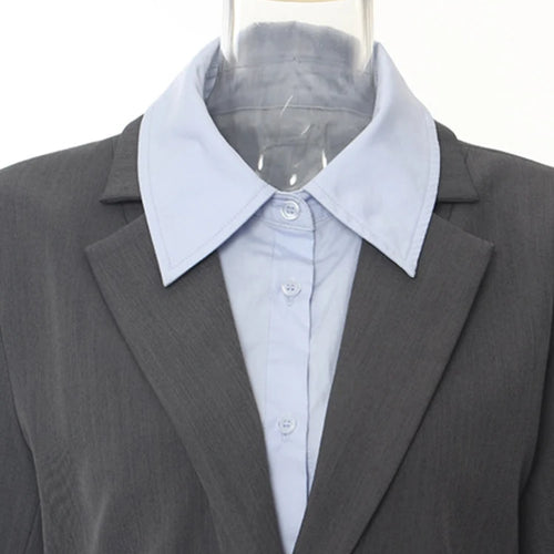 Load image into Gallery viewer, Women Brown Color-block Big Size Elegant Blazer New Lapel Long Sleeve Jacket Fashion Tide Spring Autumn 2025 1DH5932
