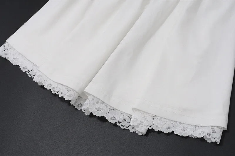 Off-shoulder Backless Sexy Mini Dress Women Robe Fashion White Strapless Sleeveless High Waist Lace Club Dress Female