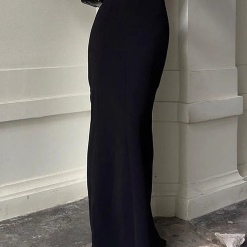 Load image into Gallery viewer, Fashion For Women Black Long Skirts High Waist Slim Seamless Elegant Ladies Gown Casual Summer 2024 New Female Maxi Skirts
