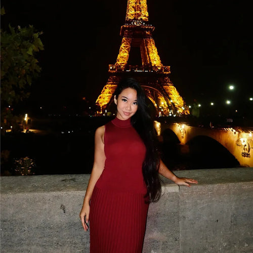 Load image into Gallery viewer, Half High Collar Sleeveless Knit Maxi Dress For Women Fashion Solid Bodycon Sexy Pleated Long Knitted Sweater Dress
