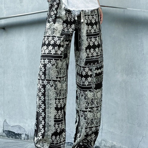 Load image into Gallery viewer, High Elastic Waist Black Zebra Stripes Long Wide Leg Pants New Trousers Women Fashion Tide Spring Autumn 2025 1DJ1535
