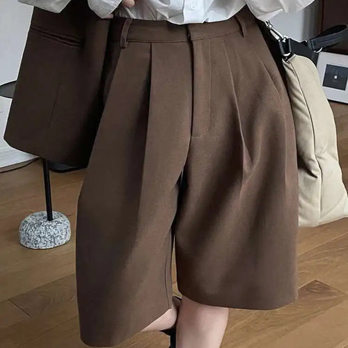 Load image into Gallery viewer, Women Gray Pleated Pocket Elegant Casual Wide Leg Shorts New High Waist Trousers Fashion Tide Spring Summer 2025 1DH4866
