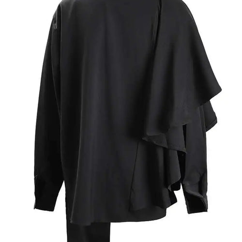 Load image into Gallery viewer, Women Irregular Design Ways Wear Big Size Blouse New Stand Collar Long Sleeve Shirt Fashion Spring Autumn 2025 CPG1239
