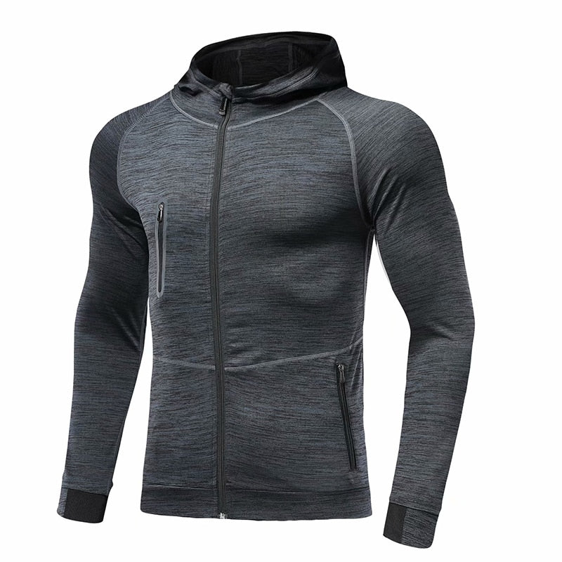 Men Brand Hoodies Gym Sport Running Training Fitness Bodybuilding Sweatshirt Outdoor Sportswear Male Hooded Jacket MMA Dry Fit
