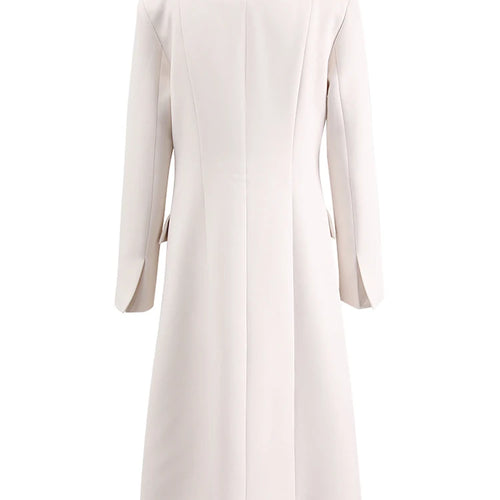 Load image into Gallery viewer, Women Beige Irregular Hem Buckle Long Elegant Blazer New Lapel Long Sleeve Jacket Fashion Tide Spring Autumn 2025 CPDB133
