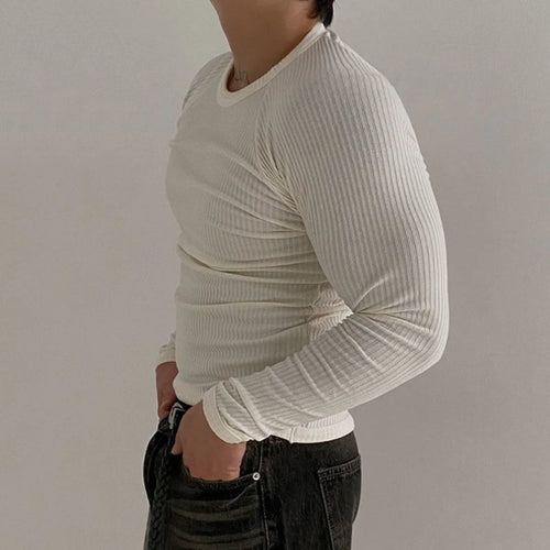 Load image into Gallery viewer, Men's T-shirts New Simple Slim Fit Long Sleeved Trendy Men's Spring Solid Color Round Neck Korean Design Clothing 9W1439
