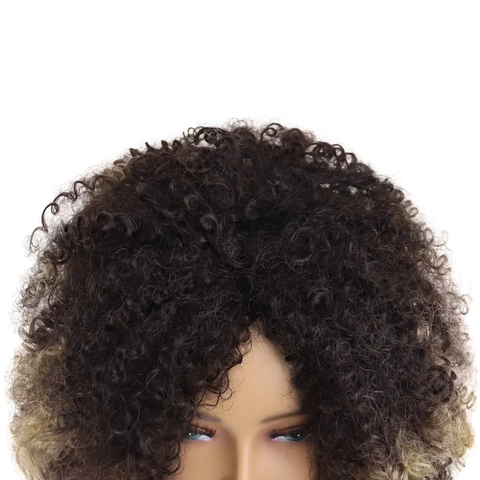 Synthetic Afro Curly Wigs for Black Women Big Colly Mix Brown Wigs African American Hairstyles Kinkys Hairs Full Wigs