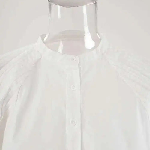 Load image into Gallery viewer, Women White Big Size Elegant Shirt Dress New Stand Collar Long Flare Sleeve Fashion Tide Spring Autumn 2025 CPDB216
