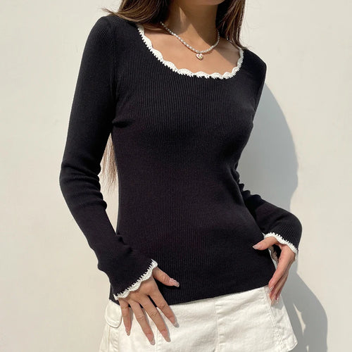 Load image into Gallery viewer, Fashion Basic Patched Women Sweater Autumn Winter Ruched Knitwear All-Match Jumper Casual Knitting Pullovers Clothing
