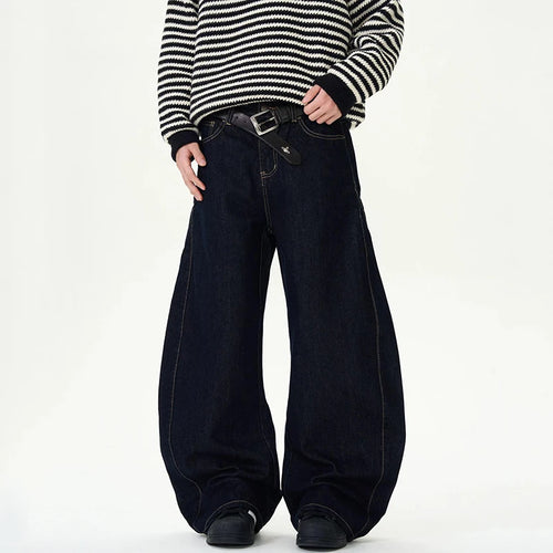 Load image into Gallery viewer, Men's Jeans New American Wide Leg Curved Knife Denim Pants Loose Solid Color Male Trendy Trousers 2025 Spring 9W1458
